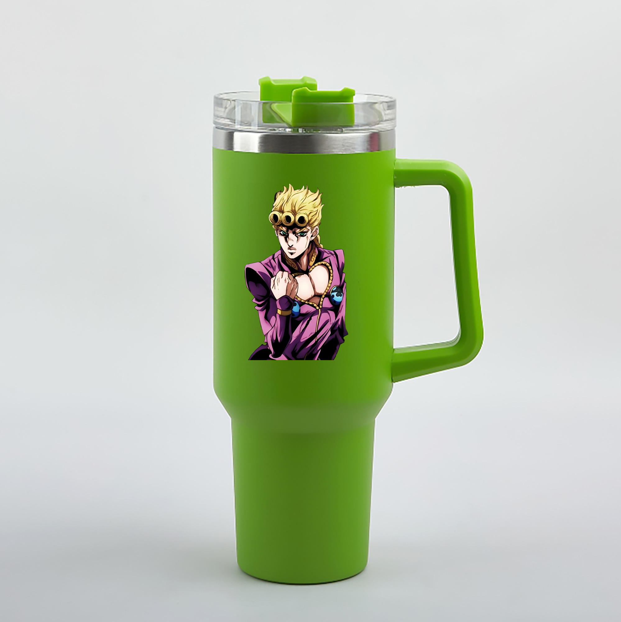 （画像用） ジョジョの奇妙な冒険 ジョルノ?ジョバァーナ JoJo's Bizarre Adventure Giorno Giovanna 1200mL車用タンブラー（カラープリント）